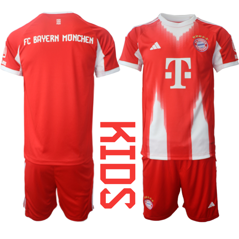 Youth 2025-2026 Club Bayern Munich home red Blank Soccer Jersey->brazil jersey->Soccer Country Jersey
